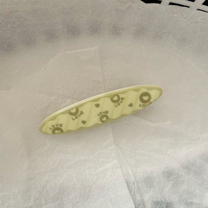 黃色小熊橢圓髮夾