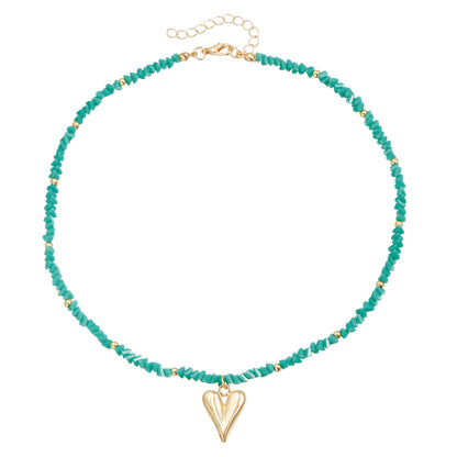 水晶珍珠愛心項鍊