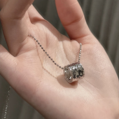 S925純銀韓版小眾碎冰冰路路通項鏈韓式風簡約復古時髦鎖骨鏈