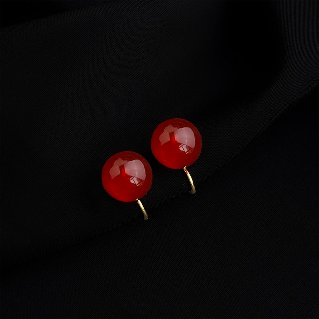 紅色琺瑯復古耳夾－細節特寫16｜https://igowo.tw/