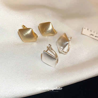 真金電鍍拉絲金屬耳扣潮流小眾設計感耳環個性新款ins風耳飾批發