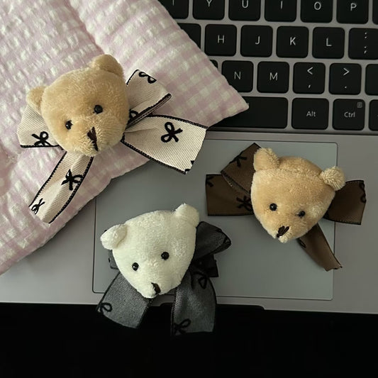 小熊蝴蝶結髮夾－商品主圖｜https://igowo.tw/