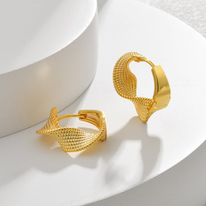金色扭紋耳扣－商品主圖｜https://igowo.tw/