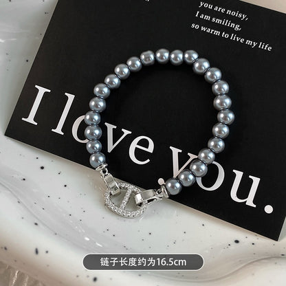 法式白月光~貓眼石花朵手鏈輕奢小眾高級感手環時尚百搭手飾批發
