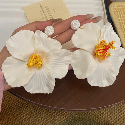 蝴蝶花朵長版耳墜