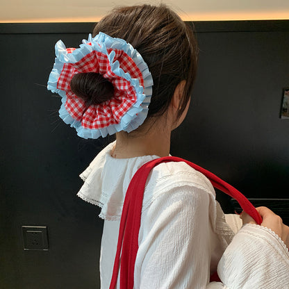 紅色大腸圈雙層髮圈－商品主圖｜https://igowo.tw/