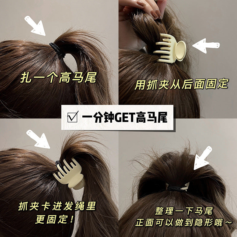 棕色簡約髮夾－淺咖款實拍｜https://igowo.tw/