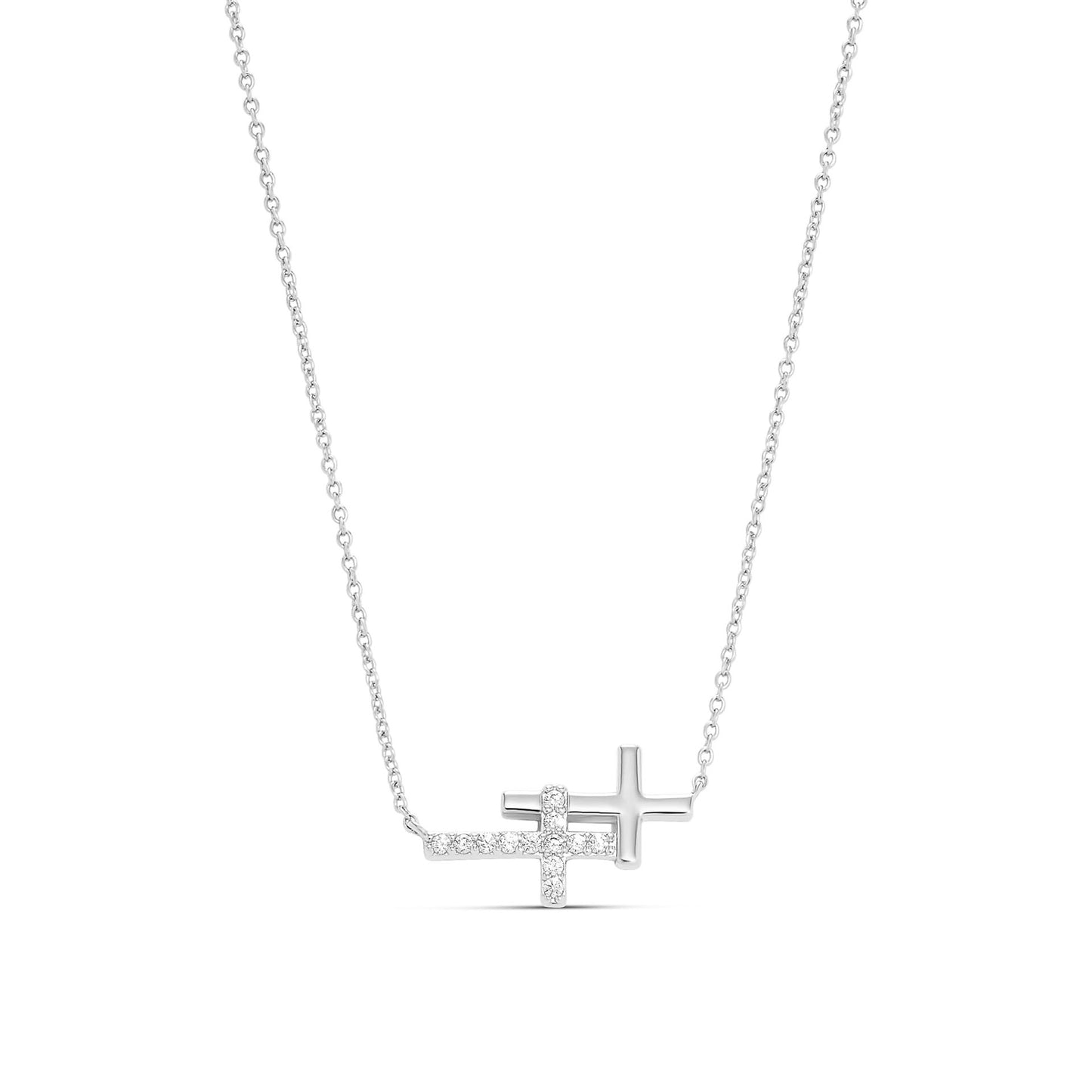 鋯石十字架項鍊