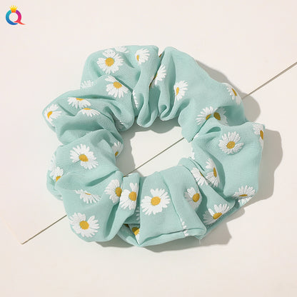 大腸圈簡約髮圈－條紋燈芯絨-藍灰款細節｜https://igowo.tw/