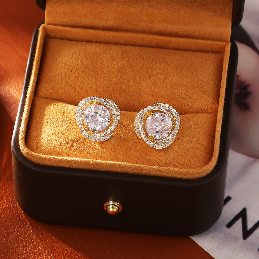 鋯石簡約耳釘－第二視角實拍｜https://igowo.tw/