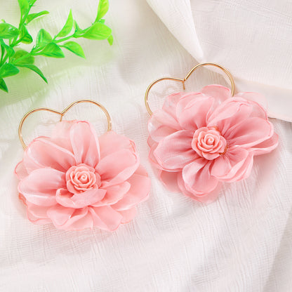 花朵磨砂多層耳環－細節特寫40｜https://igowo.tw/