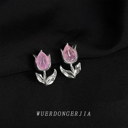 金色鋯石微鑲耳夾－山茶花珍珠款細節｜https://igowo.tw/