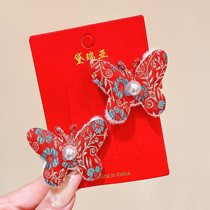 絨面蝴蝶結復古髮夾－細節特寫54｜https://igowo.tw/