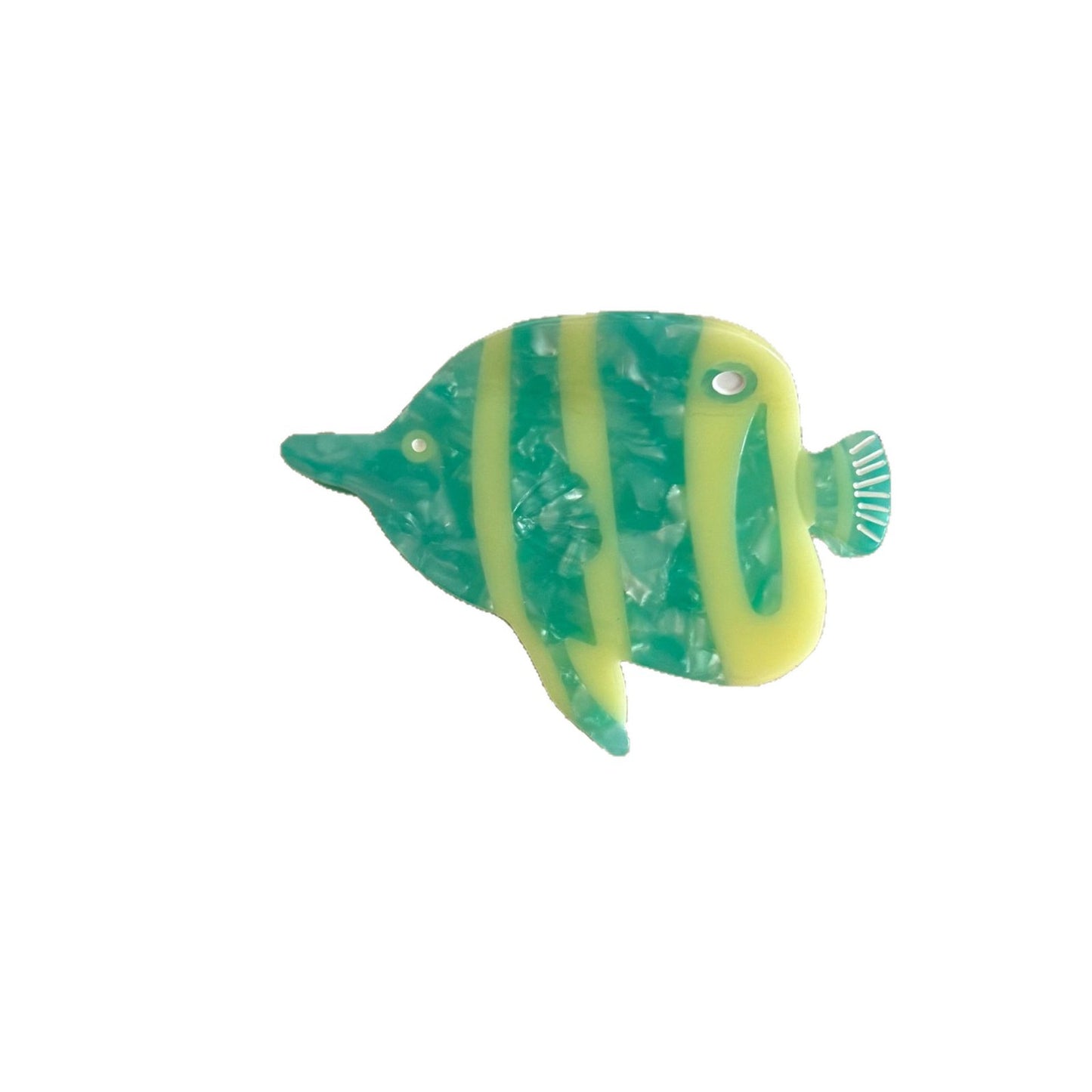 醋酸板材鯊魚夾－橘色熱帶魚款細節｜https://igowo.tw/