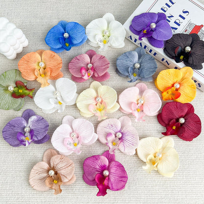 粉色蝴蝶花朵髮夾－膠片款-淺粉款細節1｜https://igowo.tw/