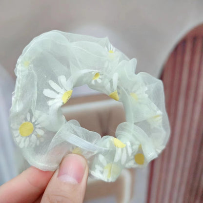 網紗雛菊復古髮圈
