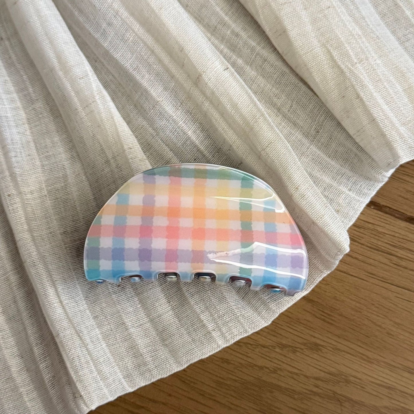 格紋簡約鯊魚夾