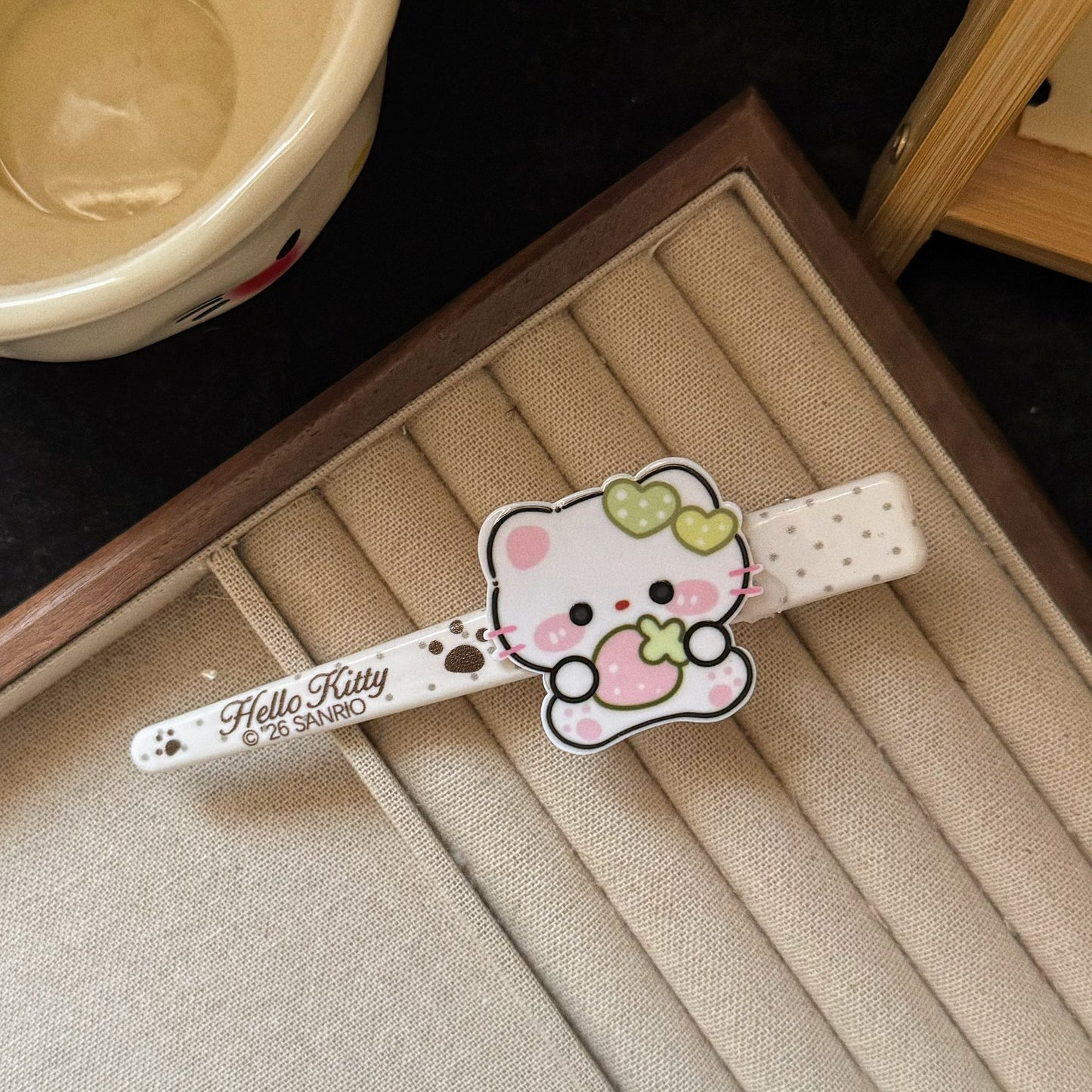 綠色貓咪水果髮夾