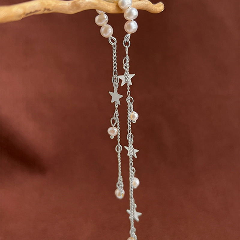 超仙絕美星星珍珠耳夾女無耳洞復古優雅氣質耳骨夾設計感小眾耳飾