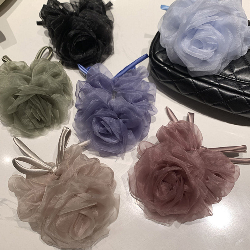 網紗花朵髮圈－商品主圖｜https://igowo.tw/