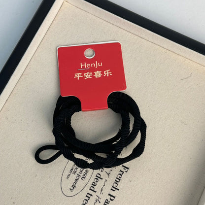 棕色彈力繩髮圈－黑款細節｜https://igowo.tw/