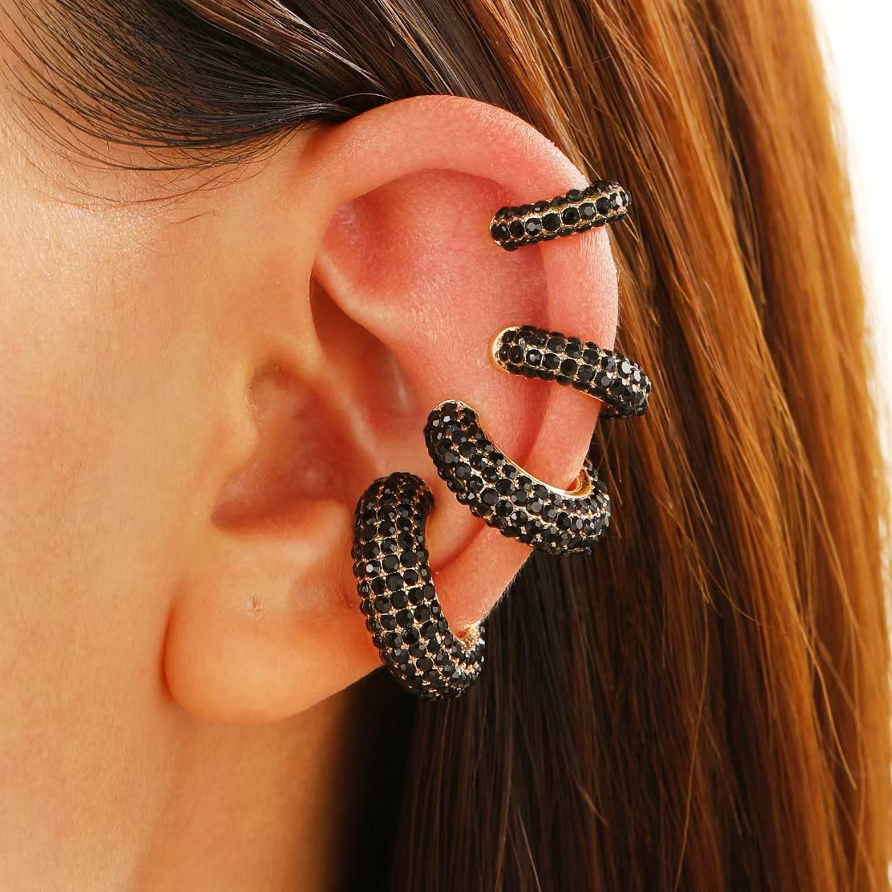 鋯石C形免耳洞耳夾－細節特寫57｜https://igowo.tw/