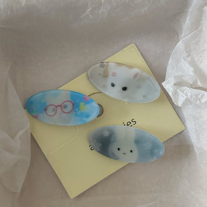 壓克力貓咪簡約髮夾－商品主圖｜https://igowo.tw/