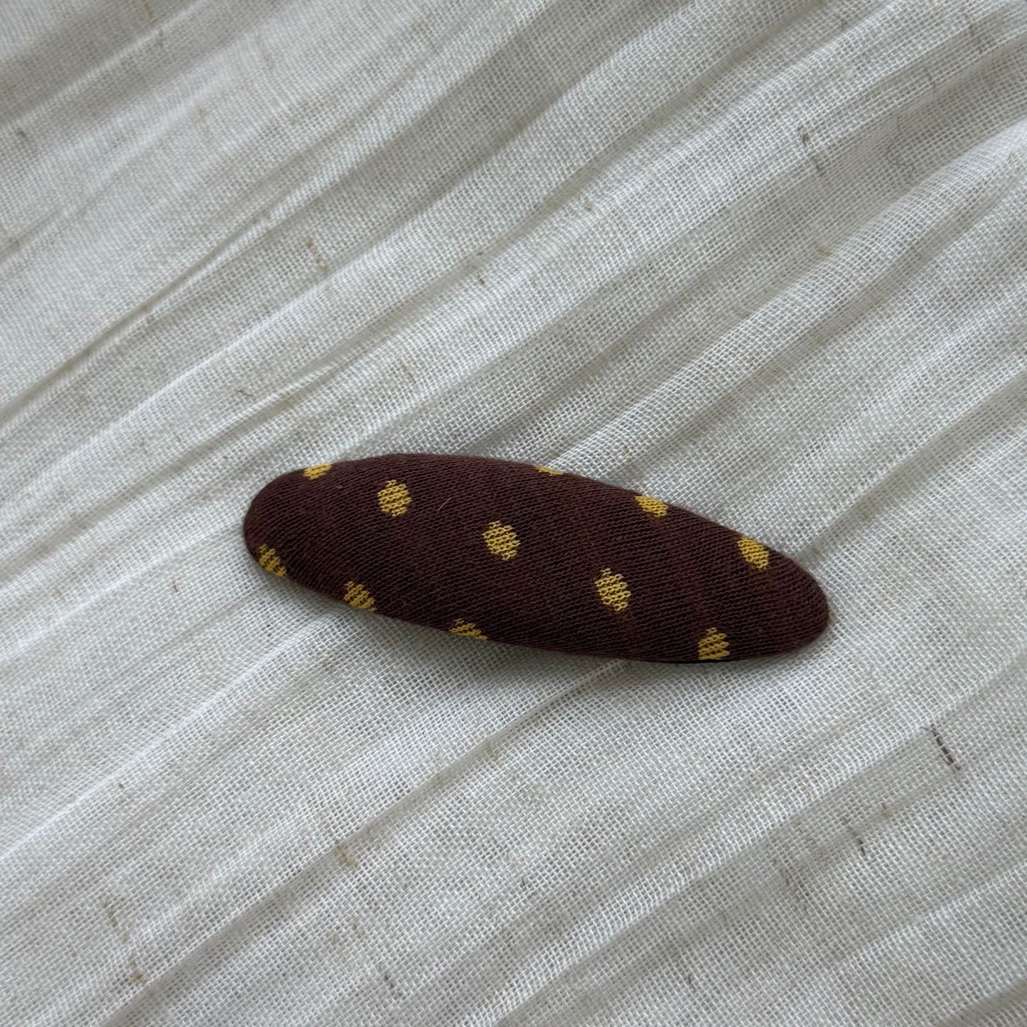 棕色波點橢圓髮夾