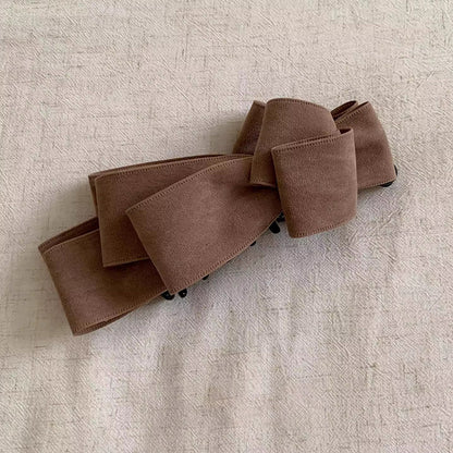 絨面蝴蝶結多層髮夾