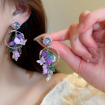 彩色花朵誇張耳釘－細節特寫18｜https://igowo.tw/