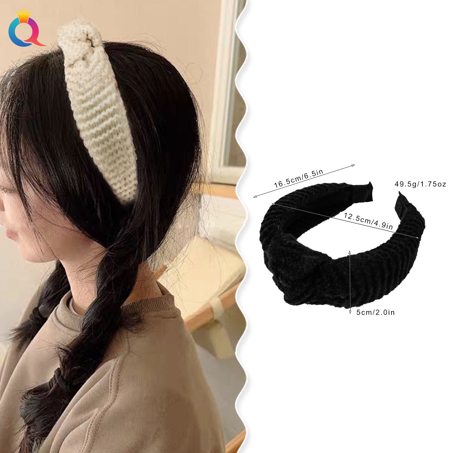 寬版簡約髮箍－商品主圖｜https://igowo.tw/