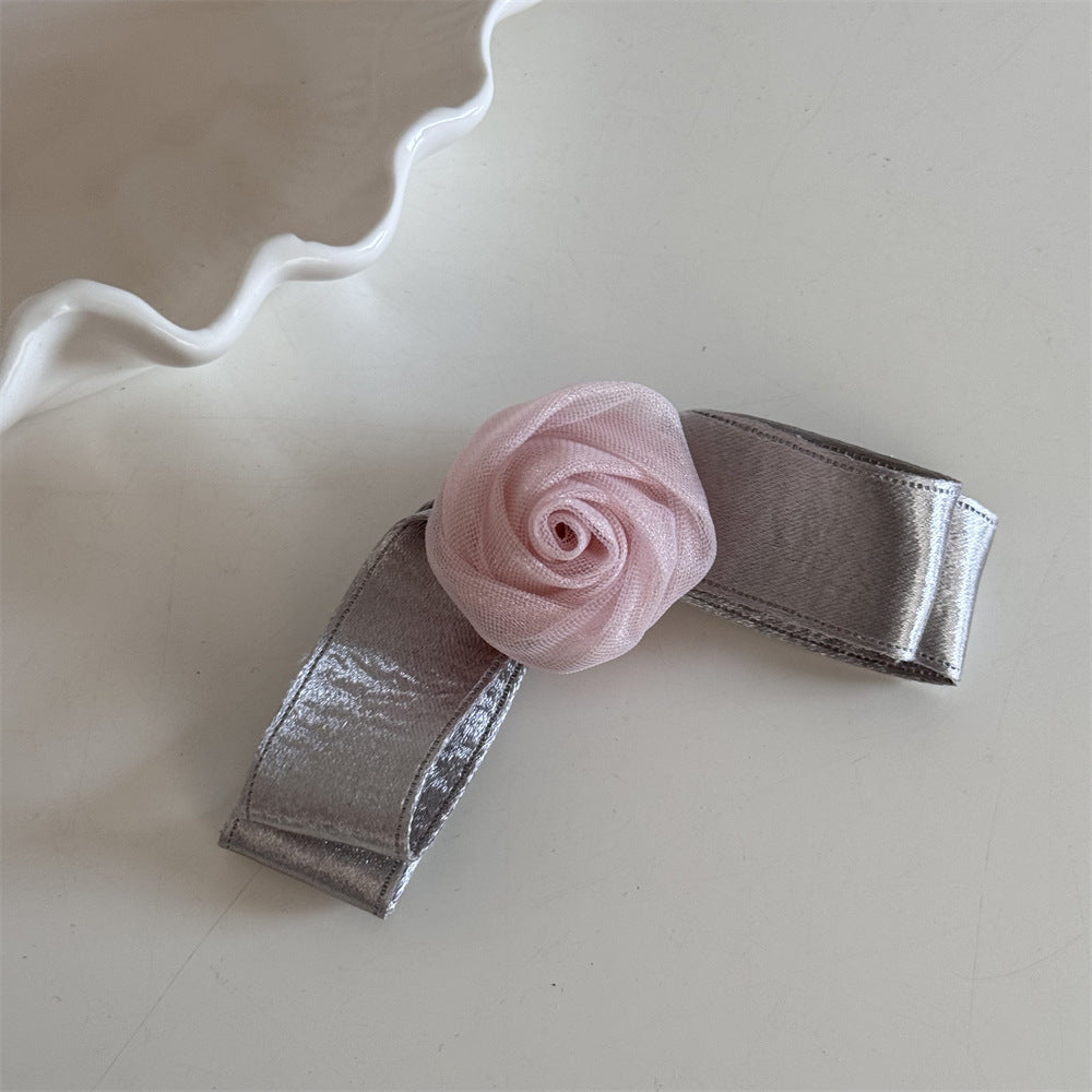 皮革金屬蝴蝶結髮夾