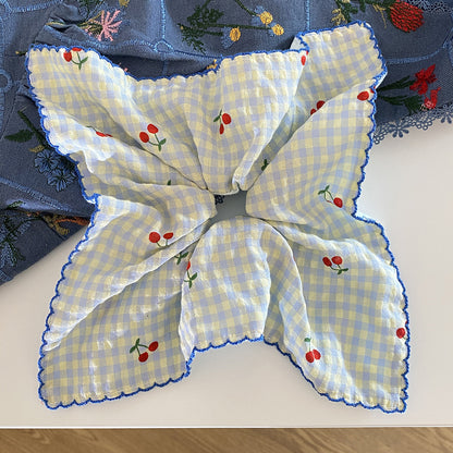 櫻桃大腸圈刺繡髮圈