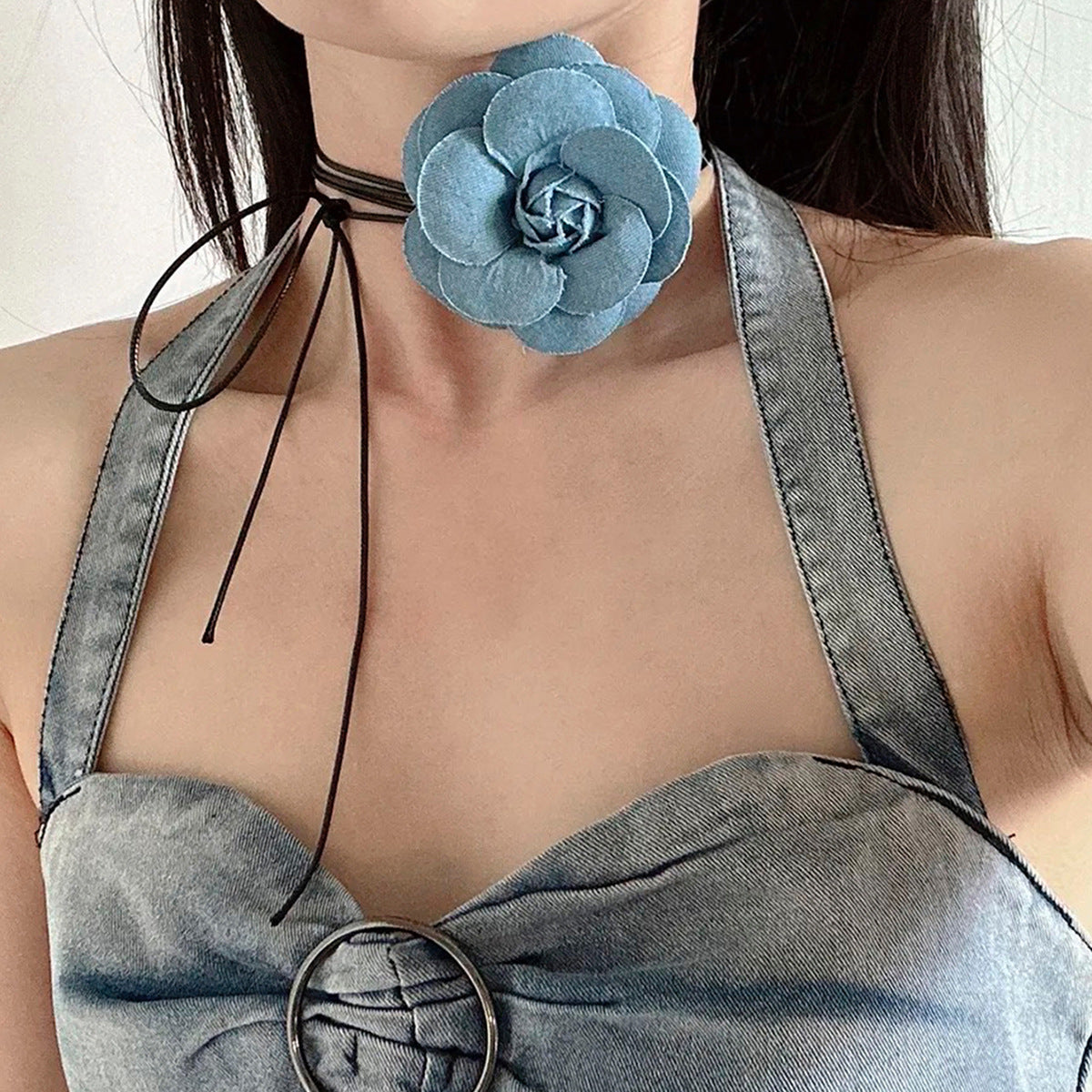 花朵流蘇多層項鍊－第二視角實拍｜https://igowo.tw/