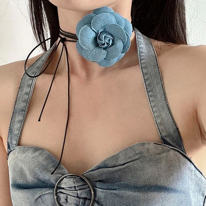 花朵流蘇多層項鍊－第二視角實拍｜https://igowo.tw/