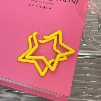 銀針亞克力星星耳環多巴胺甜美氣質耳釘耳圈簡約耳飾設計感小眾女