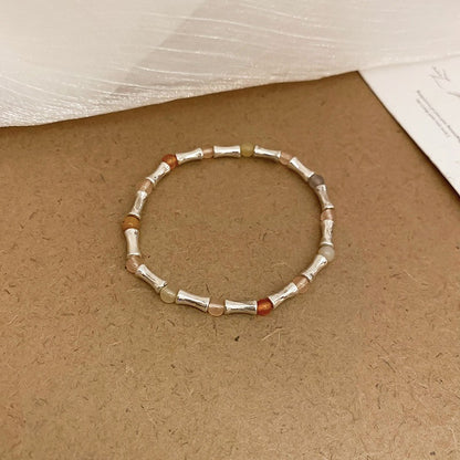 法式輕奢鋯石珍珠碎銀手鏈小眾簡約百搭手環手串夏季女高級感手飾