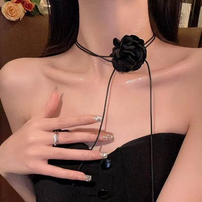 緞帶花朵項鍊－11#項鍊-紫色花朵款細節｜https://igowo.tw/