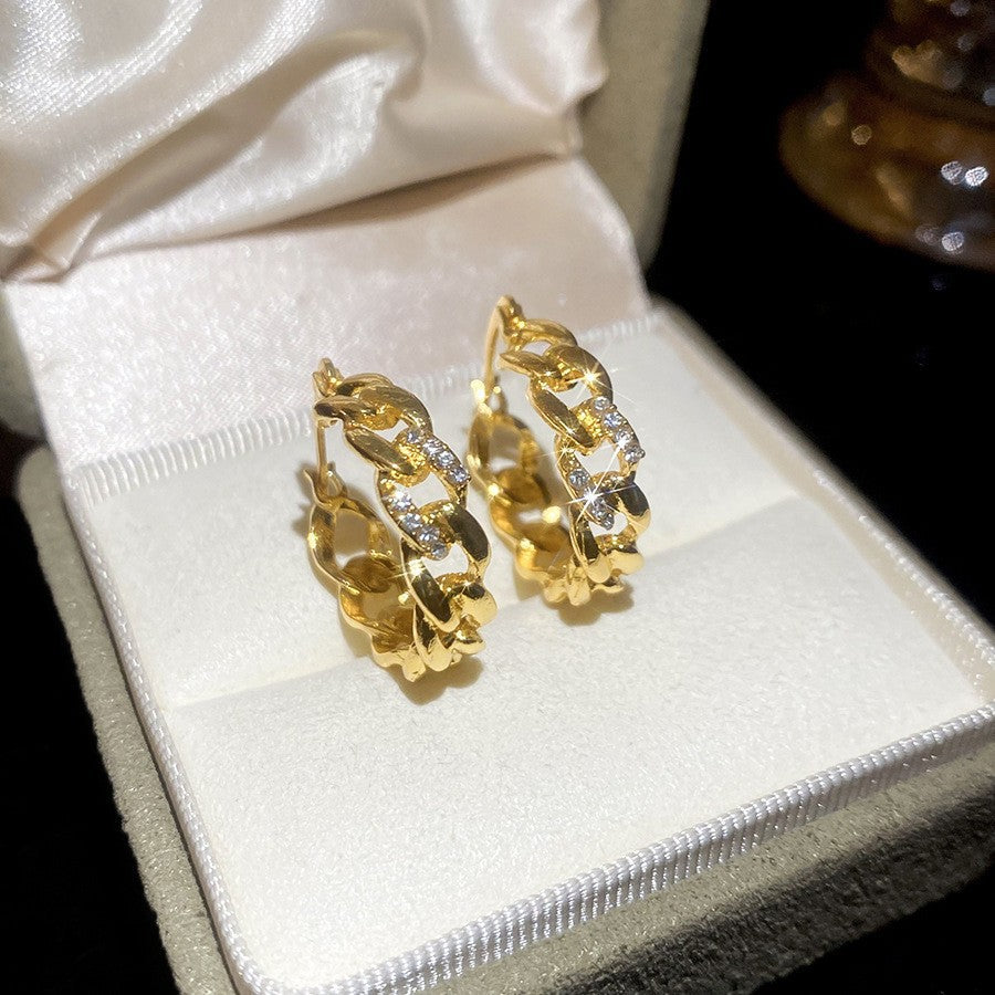 金色金屬簡約耳環－細節特寫41｜https://igowo.tw/
