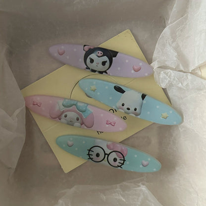 藍色貓咪橢圓髮夾－商品主圖｜https://igowo.tw/