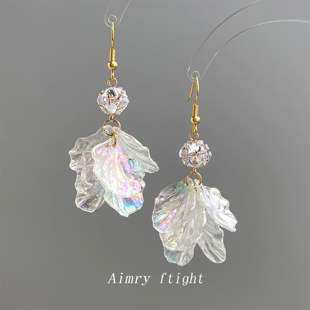 鋯石花朵流蘇耳環－商品主圖｜https://igowo.tw/