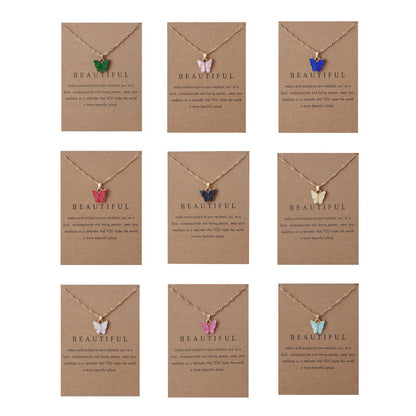 彩色蝴蝶項鍊