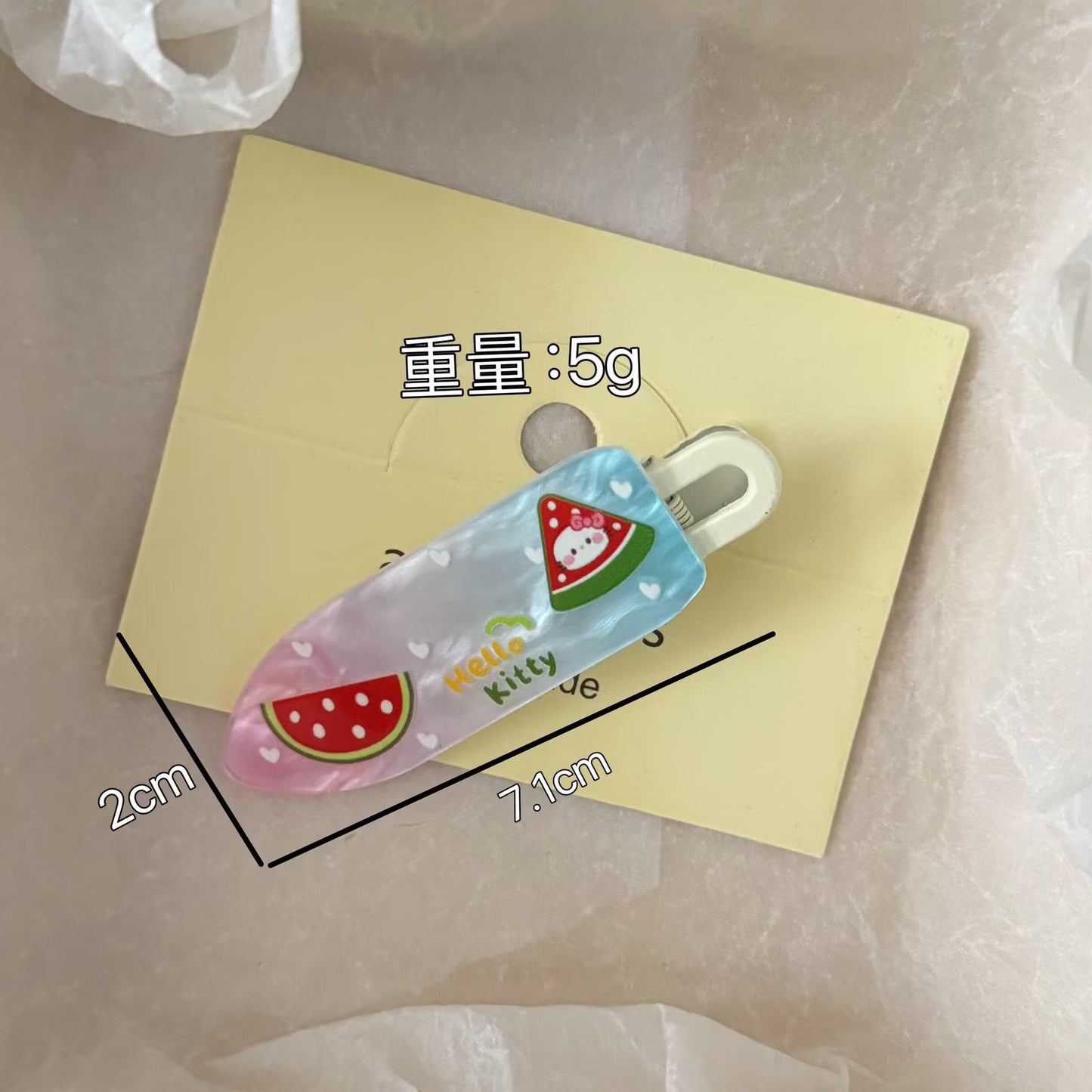 壓克力貓咪水果髮夾