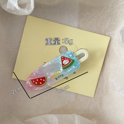 壓克力貓咪水果髮夾