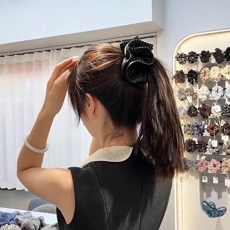 波點大腸圈髮圈－雙層木耳邊款實拍｜https://igowo.tw/