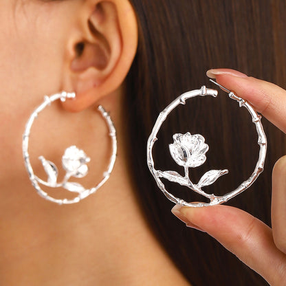花朵復古誇張耳環－細節特寫57｜https://igowo.tw/
