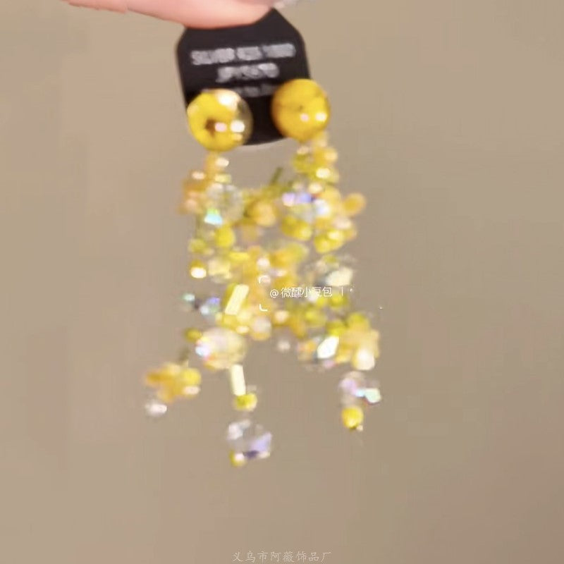 樹脂銀針花朵流蘇耳環－細節特寫14｜https://igowo.tw/