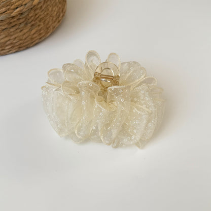 蕾絲網紗碎花鯊魚夾