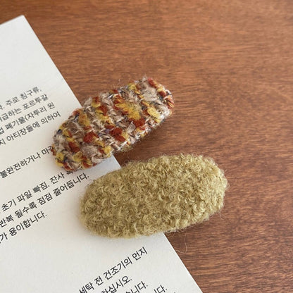 簡約經典髮夾－藍棕系款細節｜https://igowo.tw/