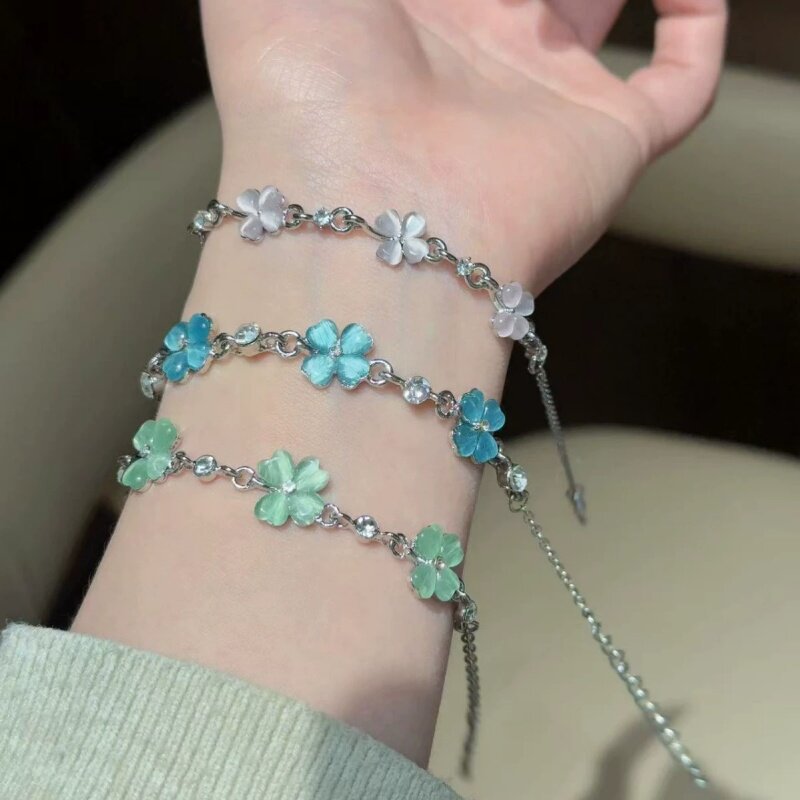 青野星愿~韓系花朵手鏈時尚甜美風精致手串輕奢高級感氣質手飾女